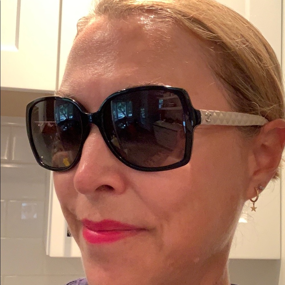 CHANEL Black and Silver Sunglasses